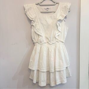 BB Dakota by Steve Madden White Ruffled Mini Dress